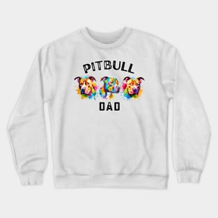 Pitbull Dad Watercolor Crewneck Sweatshirt